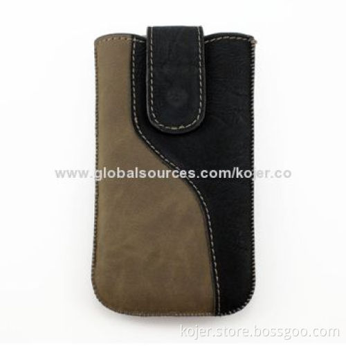 Case for iPhone 4, Made of PU or Leather with Magnetic Flap and Fine Workmanship in Sewing
